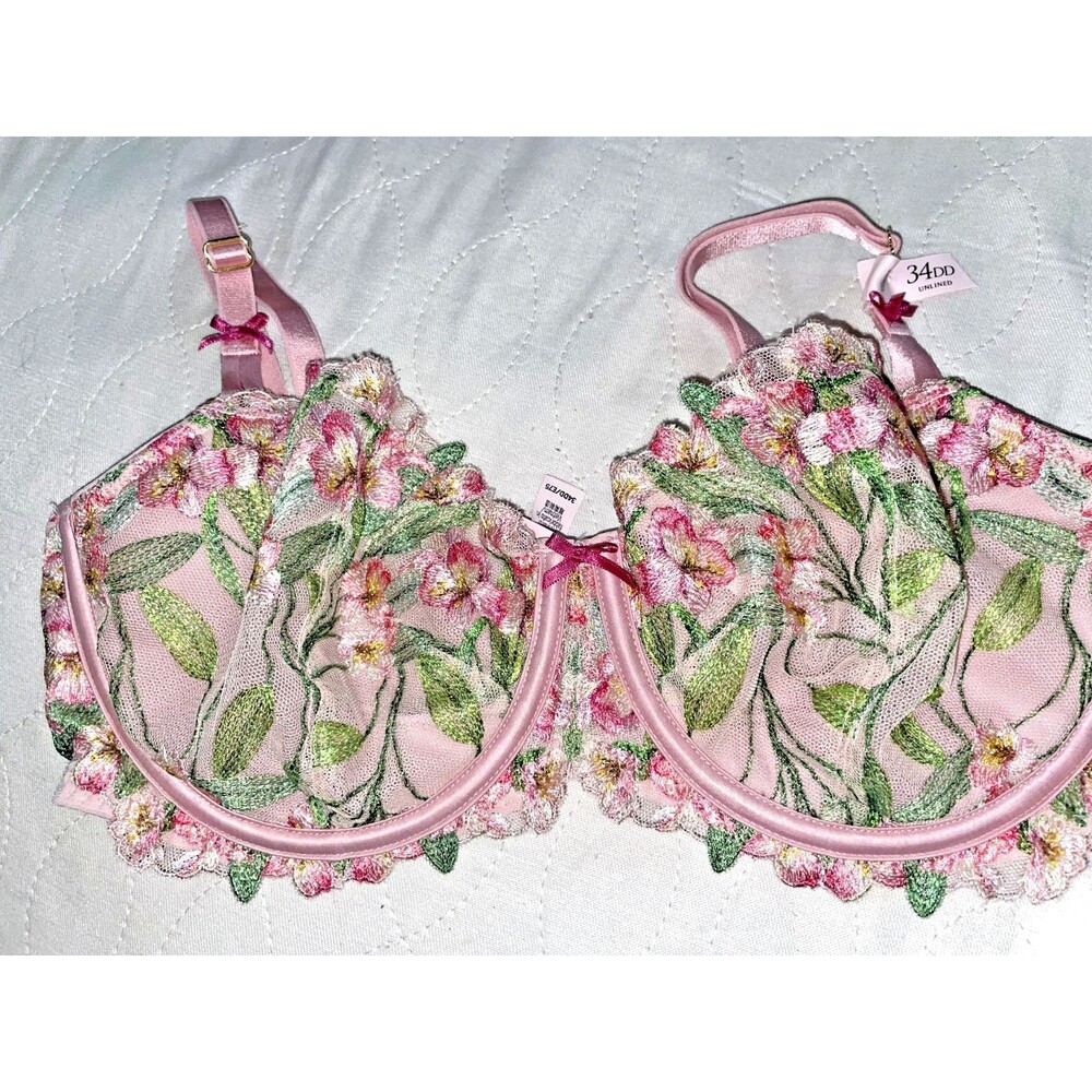 VICTORIA SECRET DREAM Angels PUSH UP without padding BRA embroidered 34DD NWT